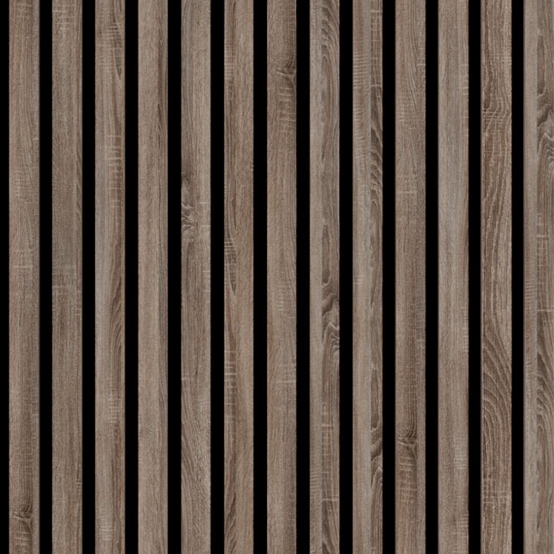 Échantillon de finition Vintage Oak pour panneau mural acoustique à lattes de bois 278x60 cm