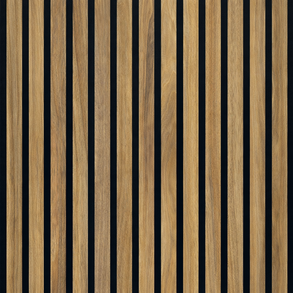 Échantillon de finition Funan pour panneau mural acoustique à lattes de bois 278x60 cm